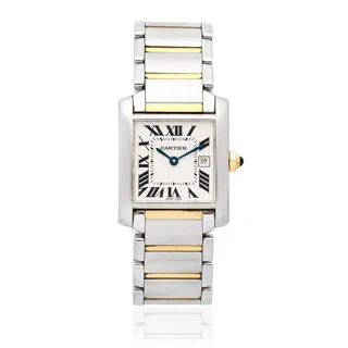 Cartier Tank Française 2465 Yellow gold and Stainless steel Silver