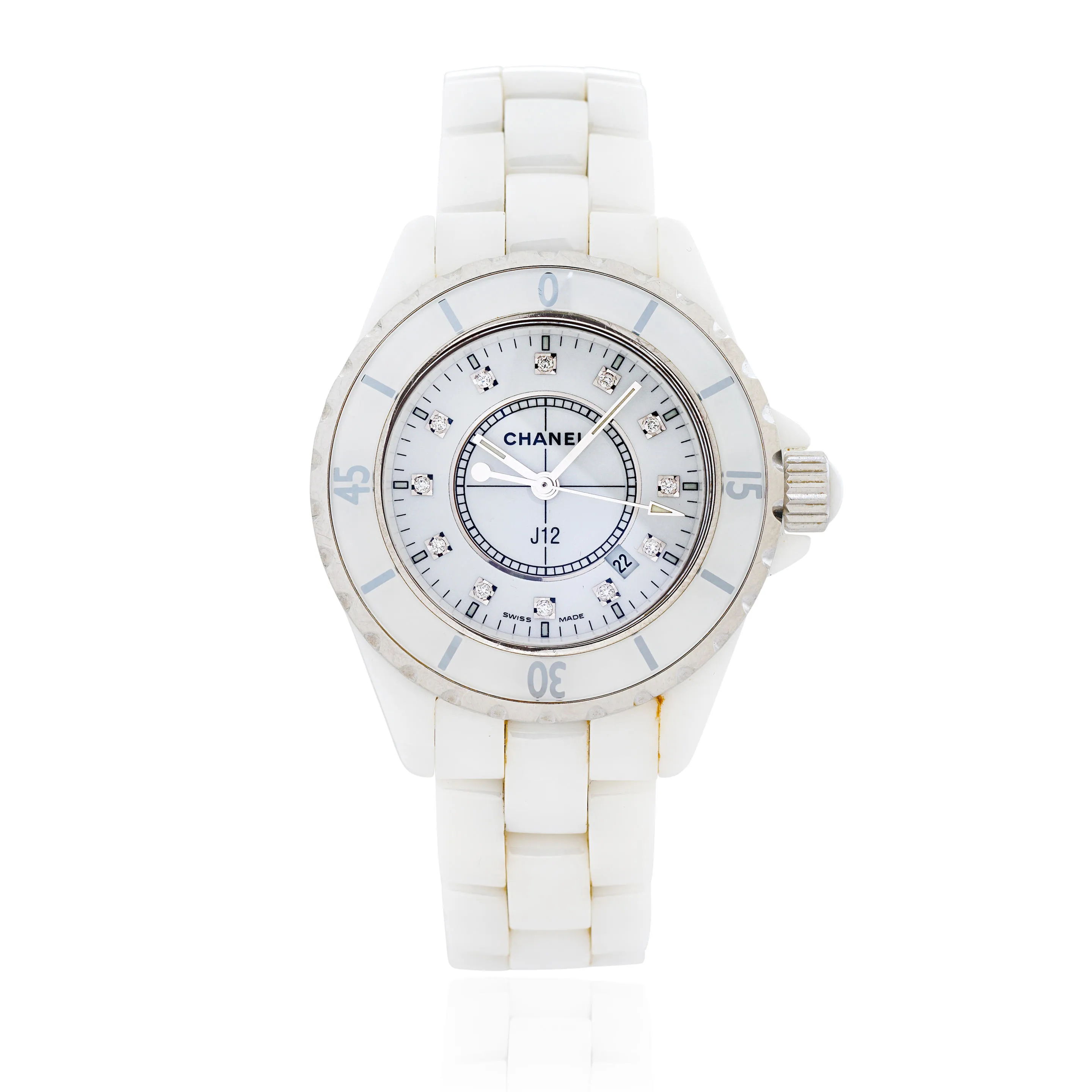 Chanel J12 J12 34mm Ceramic and Stainless steel White