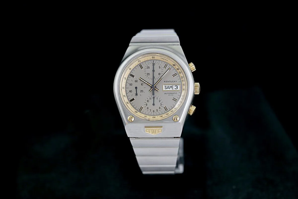 Heuer Kentucky 750.705 39mm Yellow gold Grau