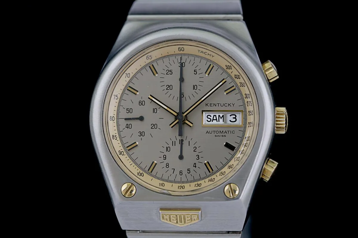 Heuer Kentucky 750.705 39mm Yellow gold Grau 2