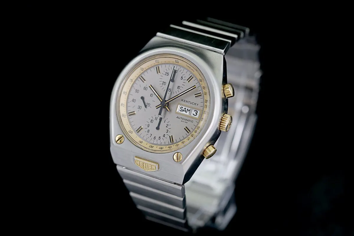 Heuer Kentucky 750.705 39mm Yellow gold Grau 3