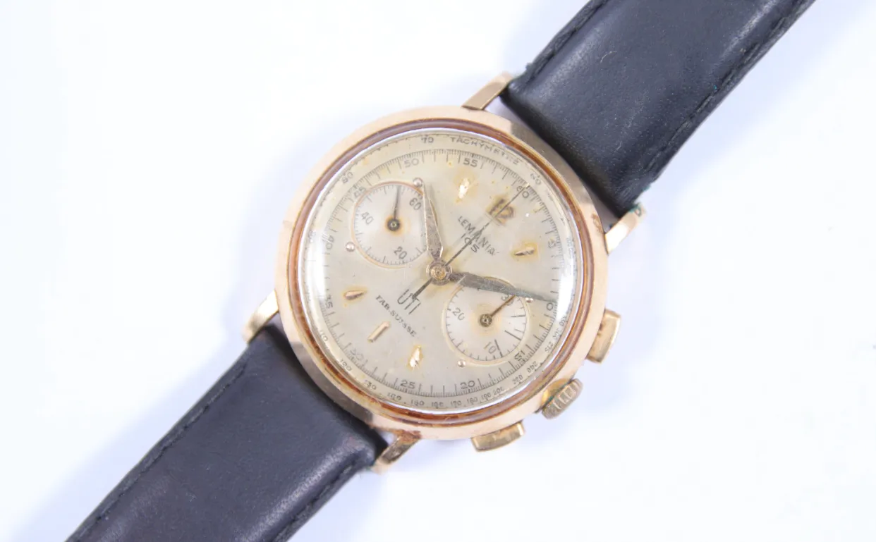 Lemania 105 34mm Yellow gold Champagne