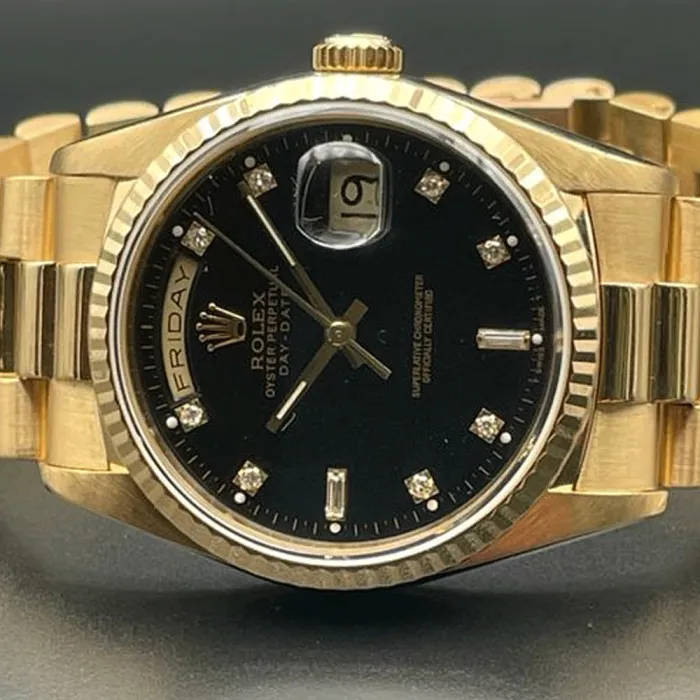 Rolex Day-Date 36 18238 36mm Yellow gold Black