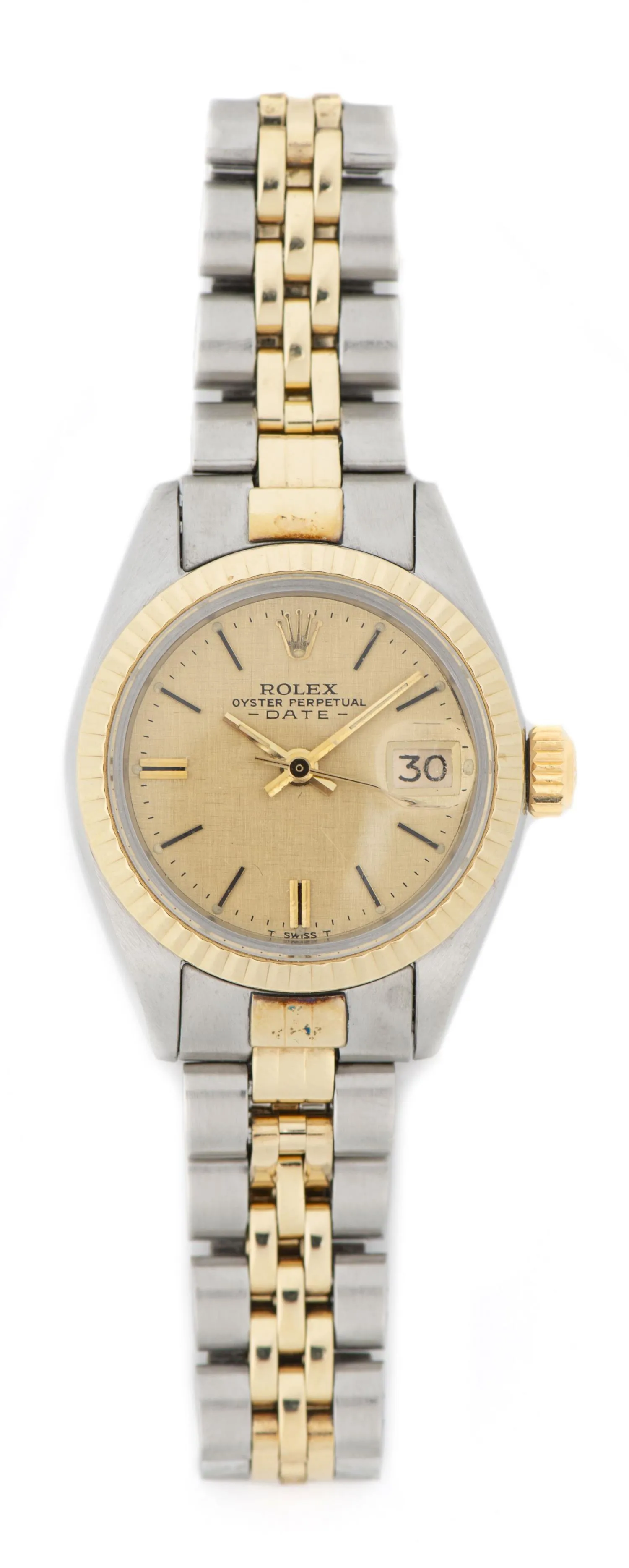 Rolex Date 27mm Yellow gold and Stainless steel Gold