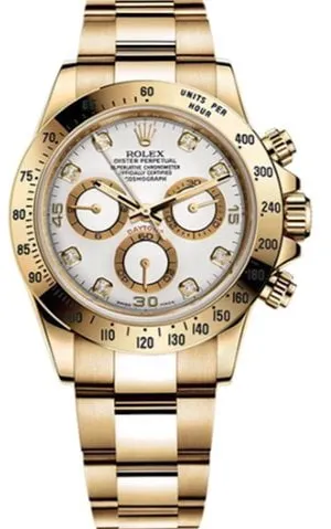 Rolex Daytona 116528 40mm Yellow gold White