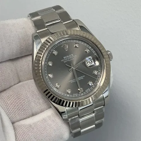 Rolex Datejust II 116334 41mm White gold Grey