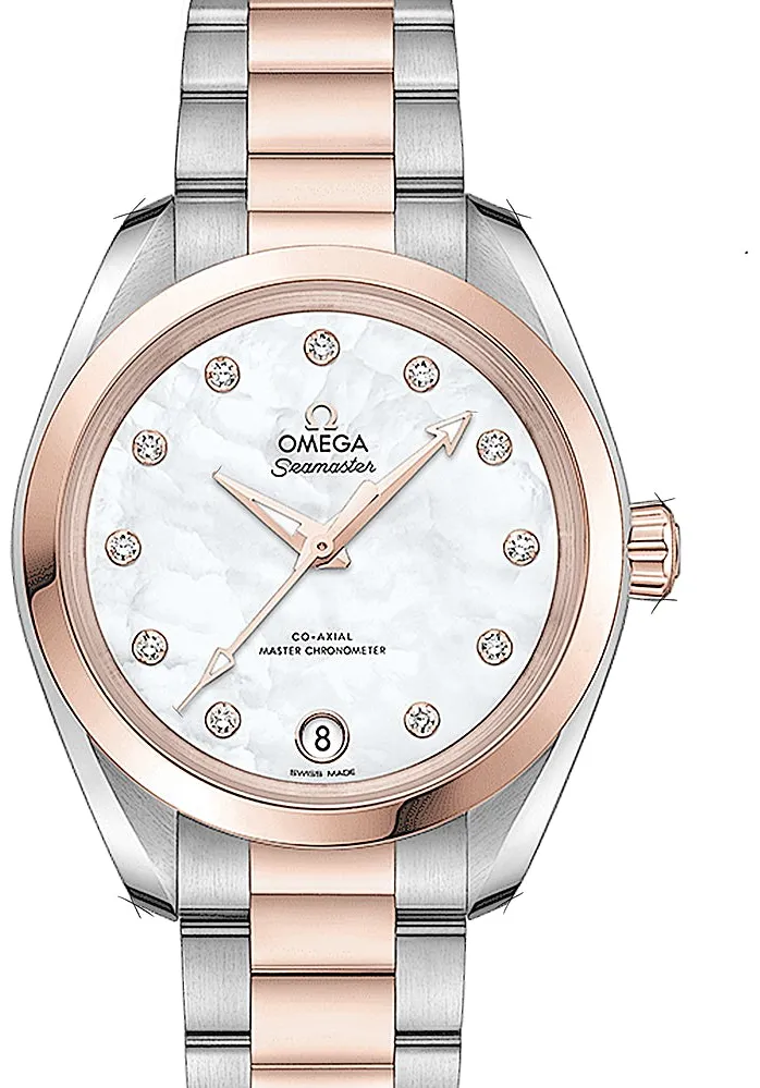 Omega Aqua Terra 220.20.34.20.55.001 34mm Rose gold White