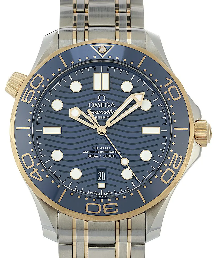 Omega Seamaster Diver 300M 210.20.42.20.03.001 42mm Yellow gold Blue