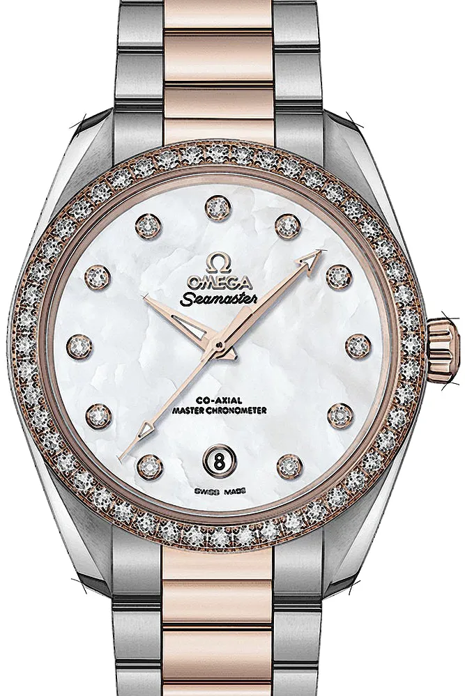 Omega Aqua Terra 220.20.38.20.55.001 38mm Rose gold White