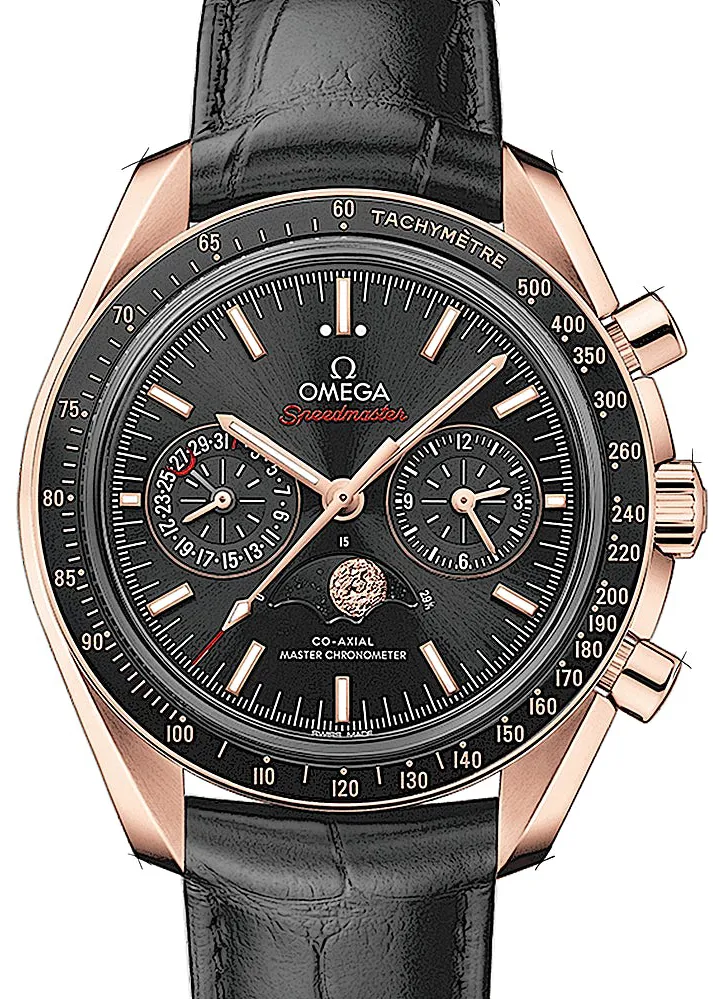 Omega Speedmaster Professional Moonwatch Moonphase 304.63.44.52.01.001 44.25mm Rose gold Schwarz