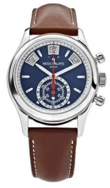 Patek Philippe Annual Calendar Chronograph 5960/01G-001 40.5mm White gold Blue