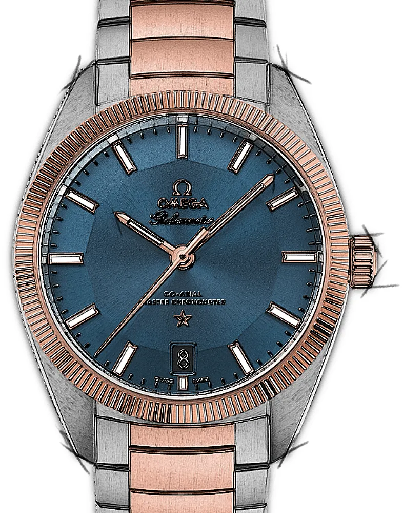 Omega Globemaster 130.20.39.21.03.001 39mm Rose gold and Stainless steel Blue