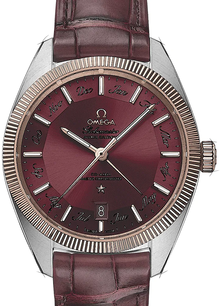 Omega Globemaster 130.23.41.22.11.001 41mm Rose gold and Stainless steel Red