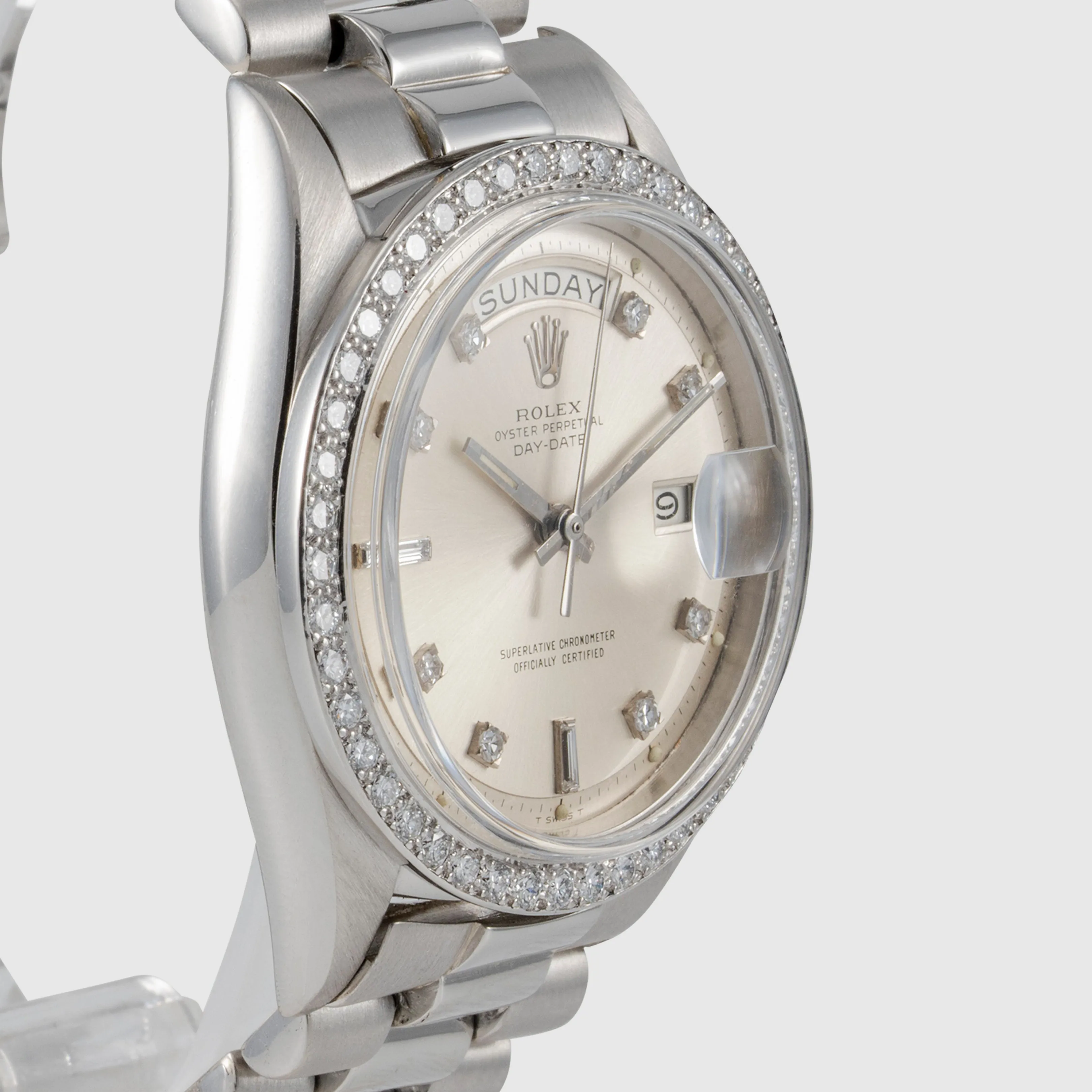 Rolex Day-Date 36 1804 36mm Platinum Silver Diamond 1