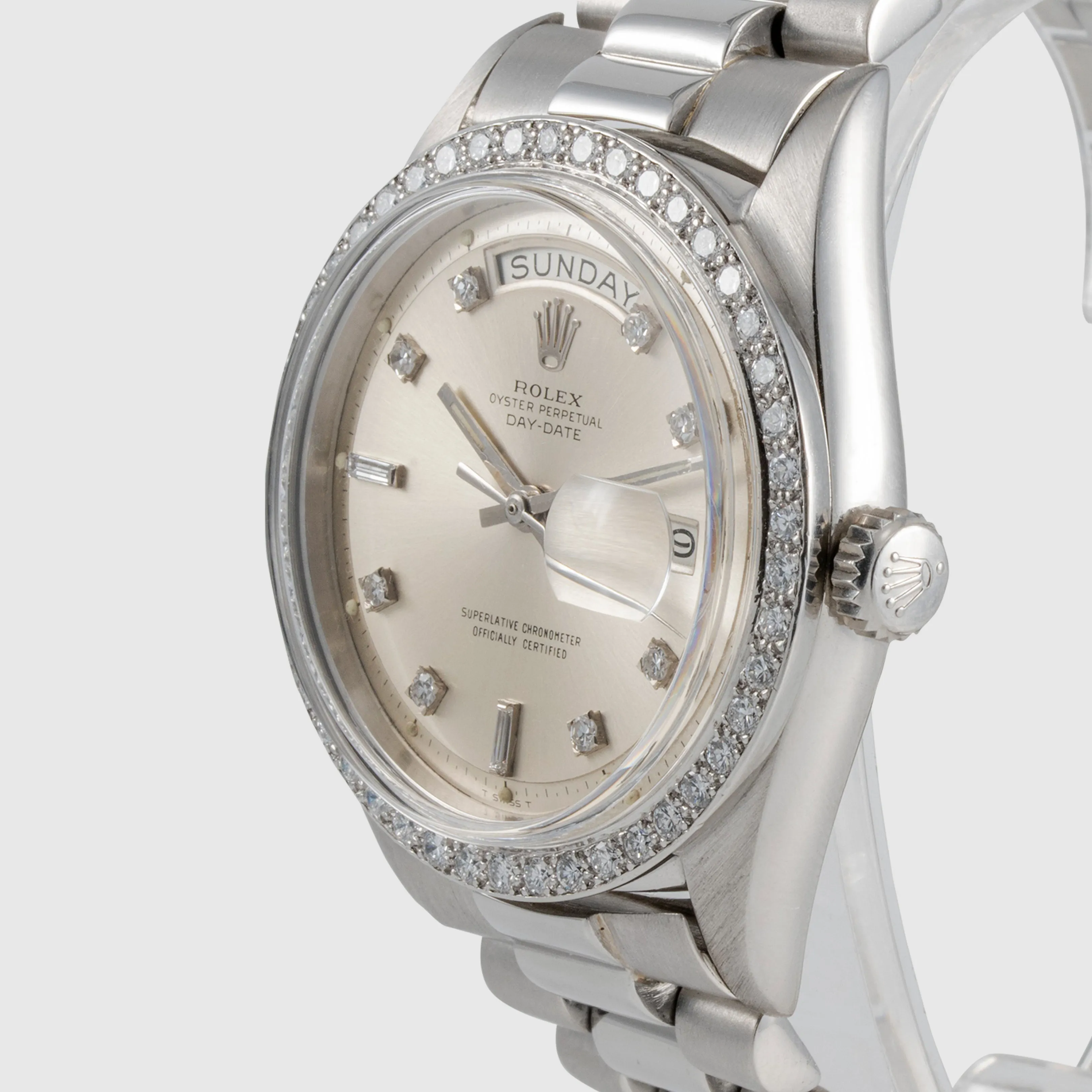 Rolex Day-Date 36 1804 36mm Platinum Silver Diamond 4