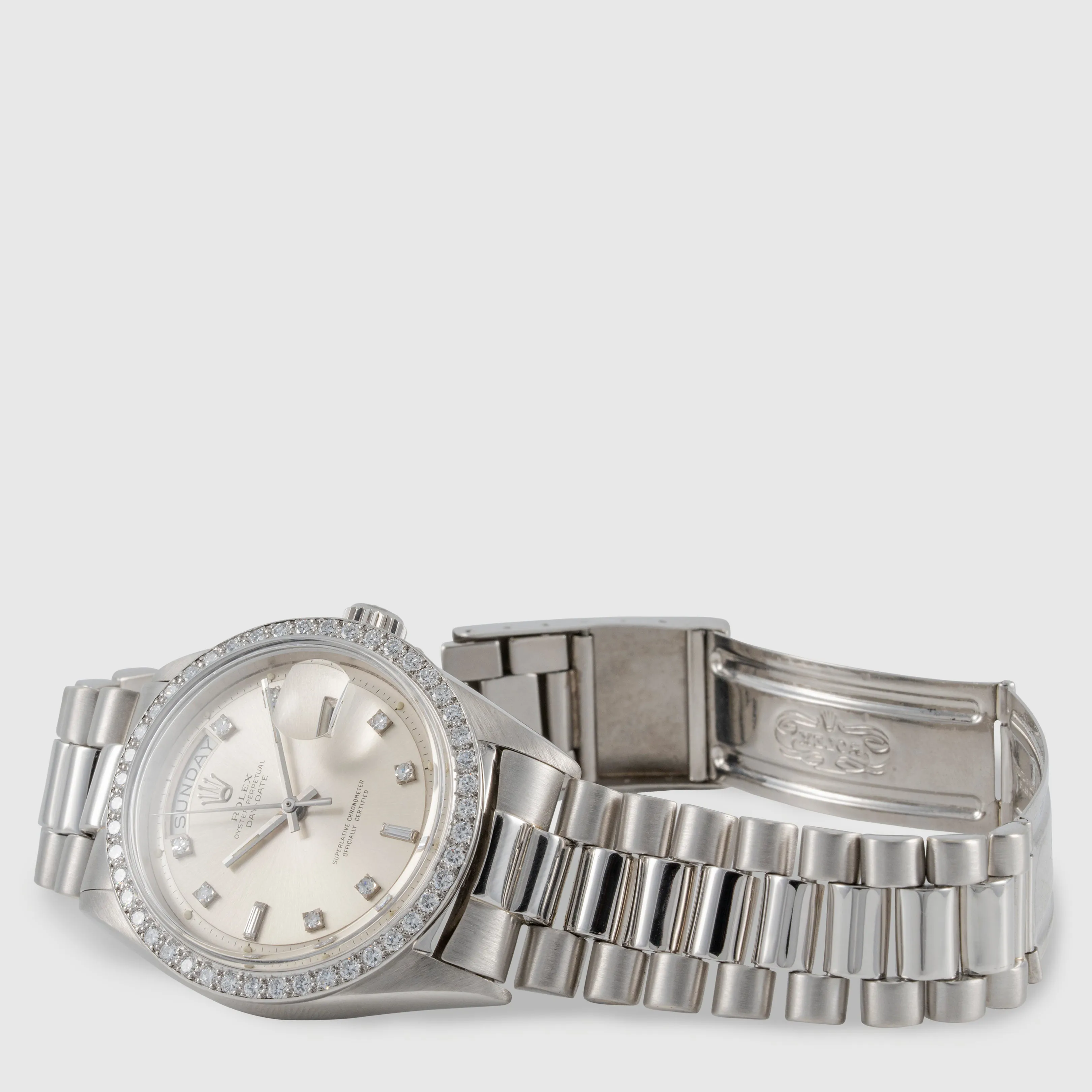 Rolex Day-Date 36 1804 36mm Platinum Silver Diamond 6