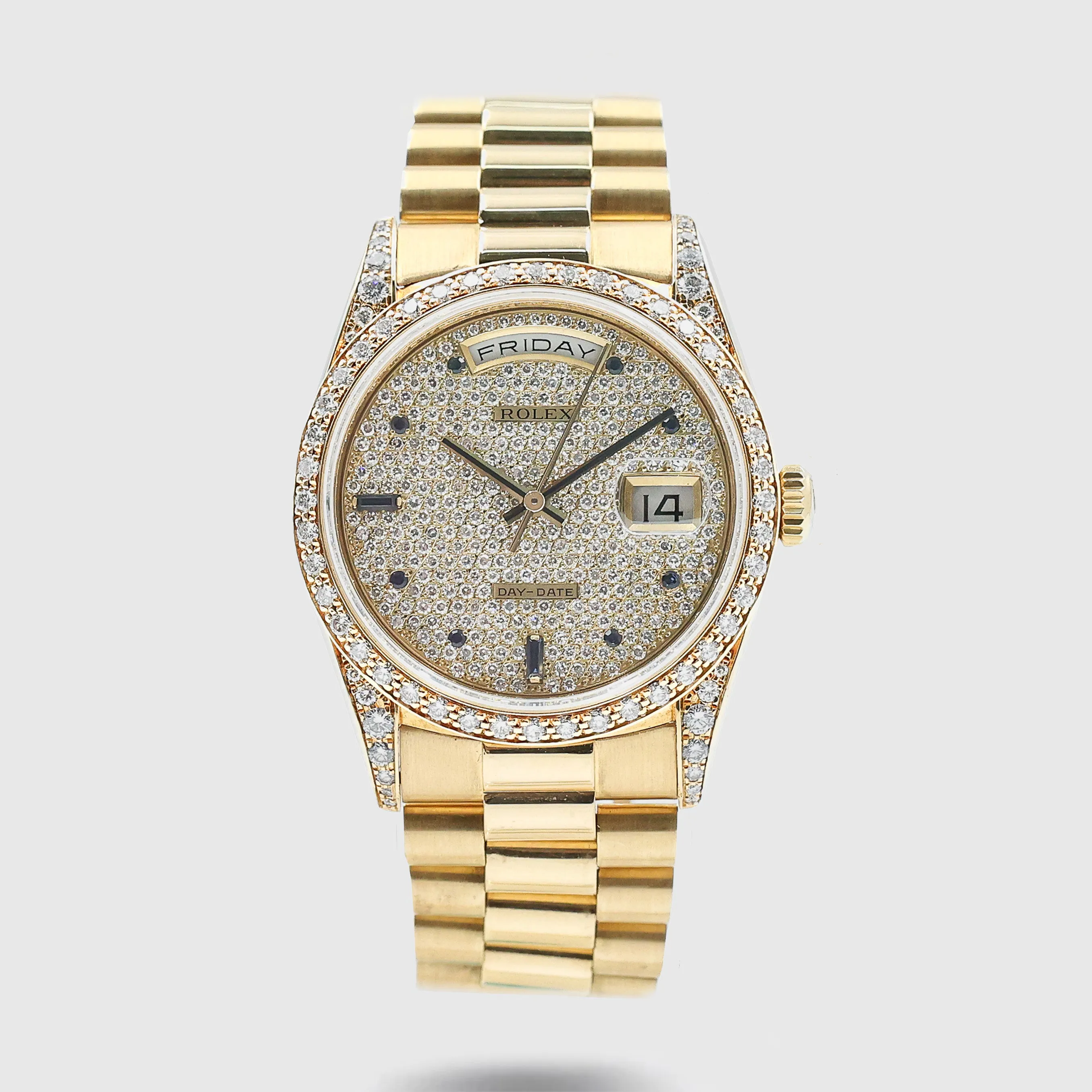 Rolex Day-Date 36 18388 36mm Yellow gold Pavee