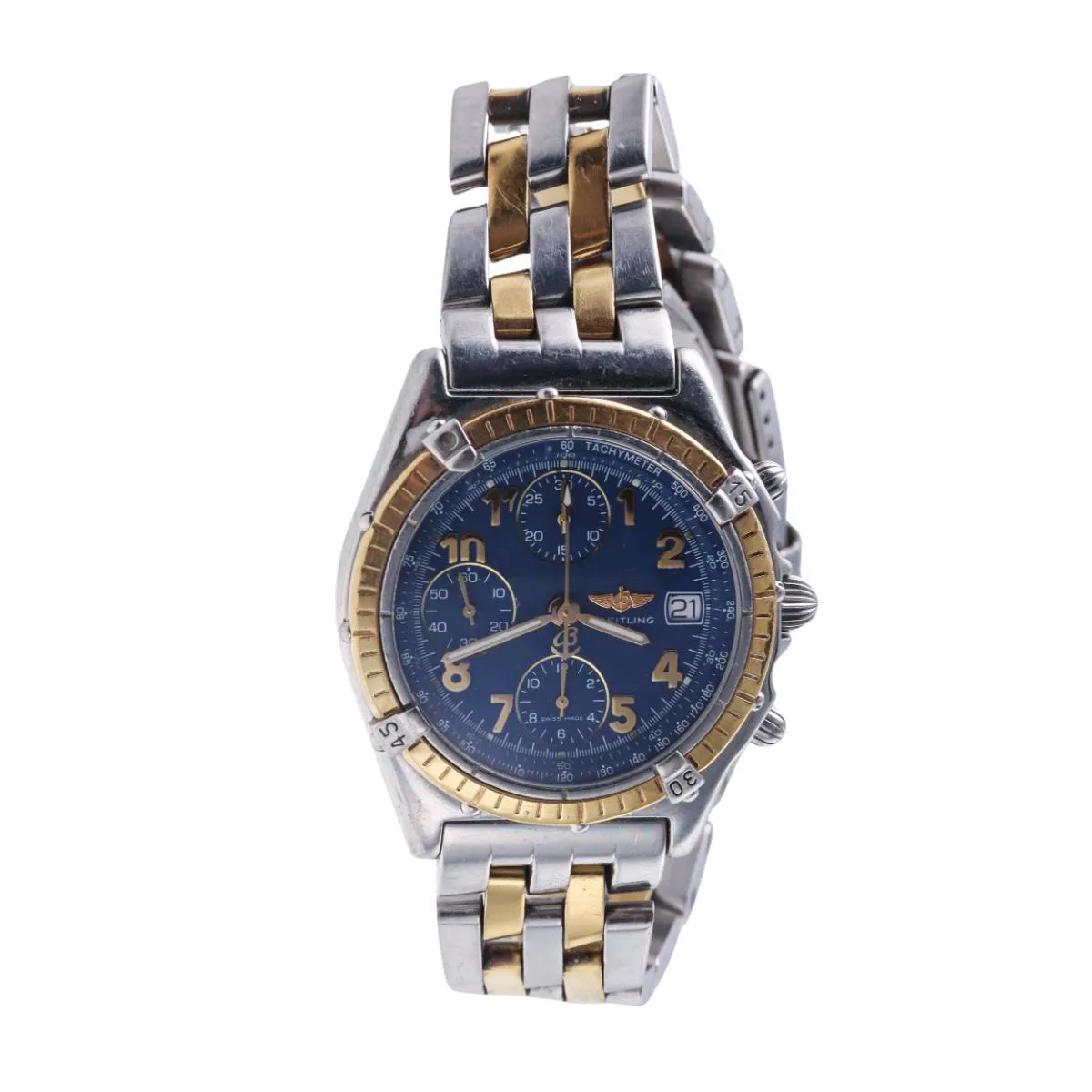 Breitling Chronomat D13050 38mm Yellow gold and stainless steel Blue