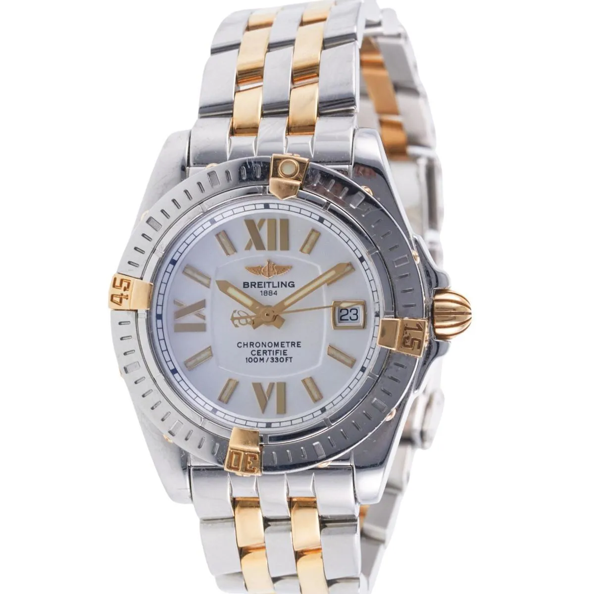 Breitling Galactic B71356 31mm Yellow gold and Stainless steel White