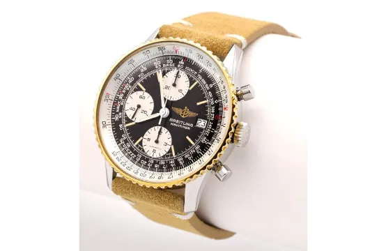 Breitling Navitimer 81610 42mm Yellow gold and stainless steel Black and white