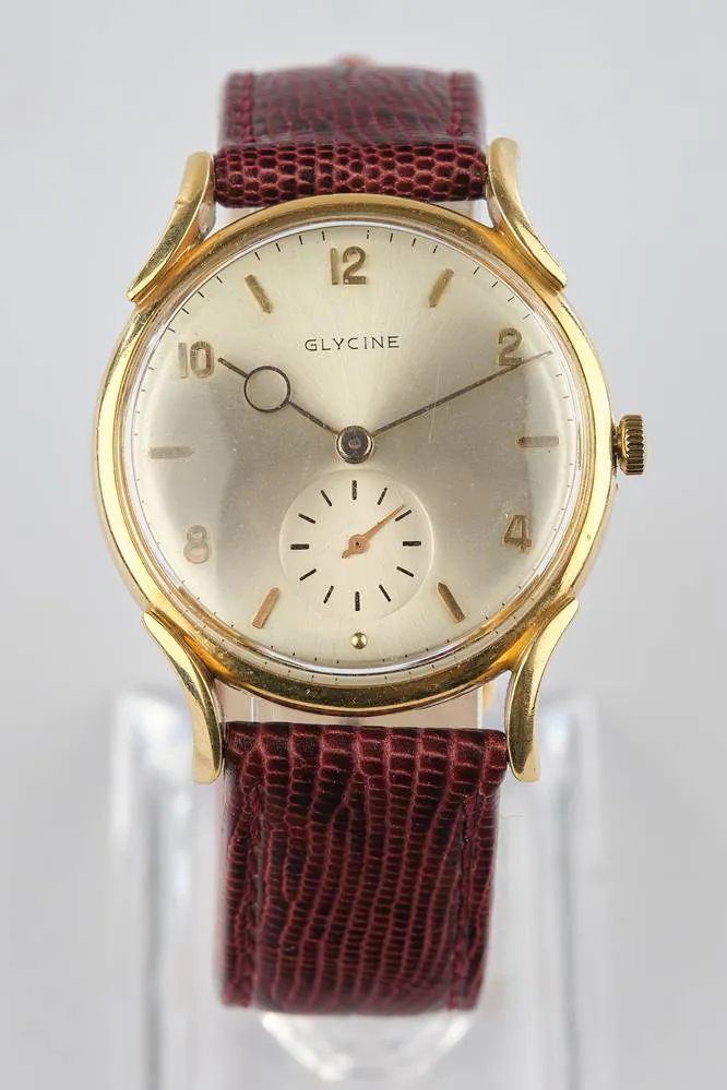 Glycine 34mm Yellow gold Silver