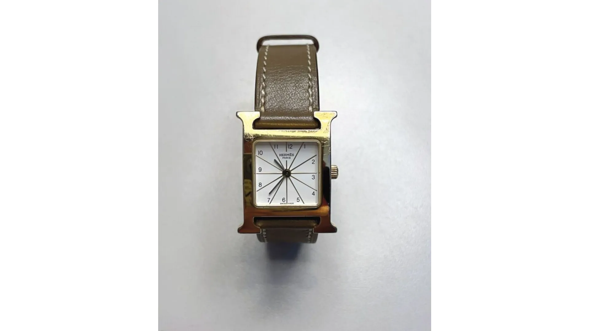 Hermès Heure H HH1.201 22mm Stainless steel and Gold-plated Cream