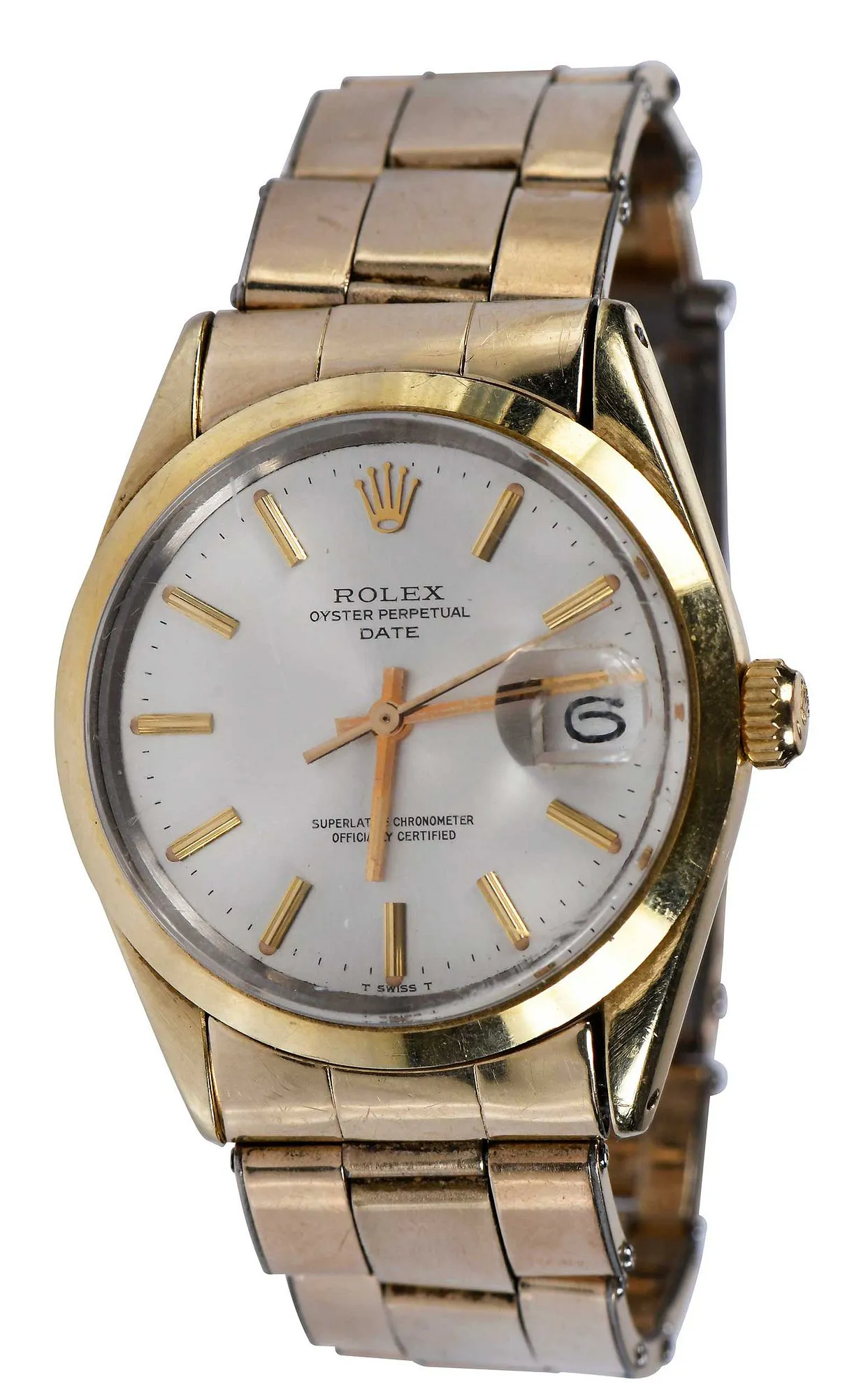 Rolex Oyster Perpetual Date 1550 34mm Gold-plated Blue