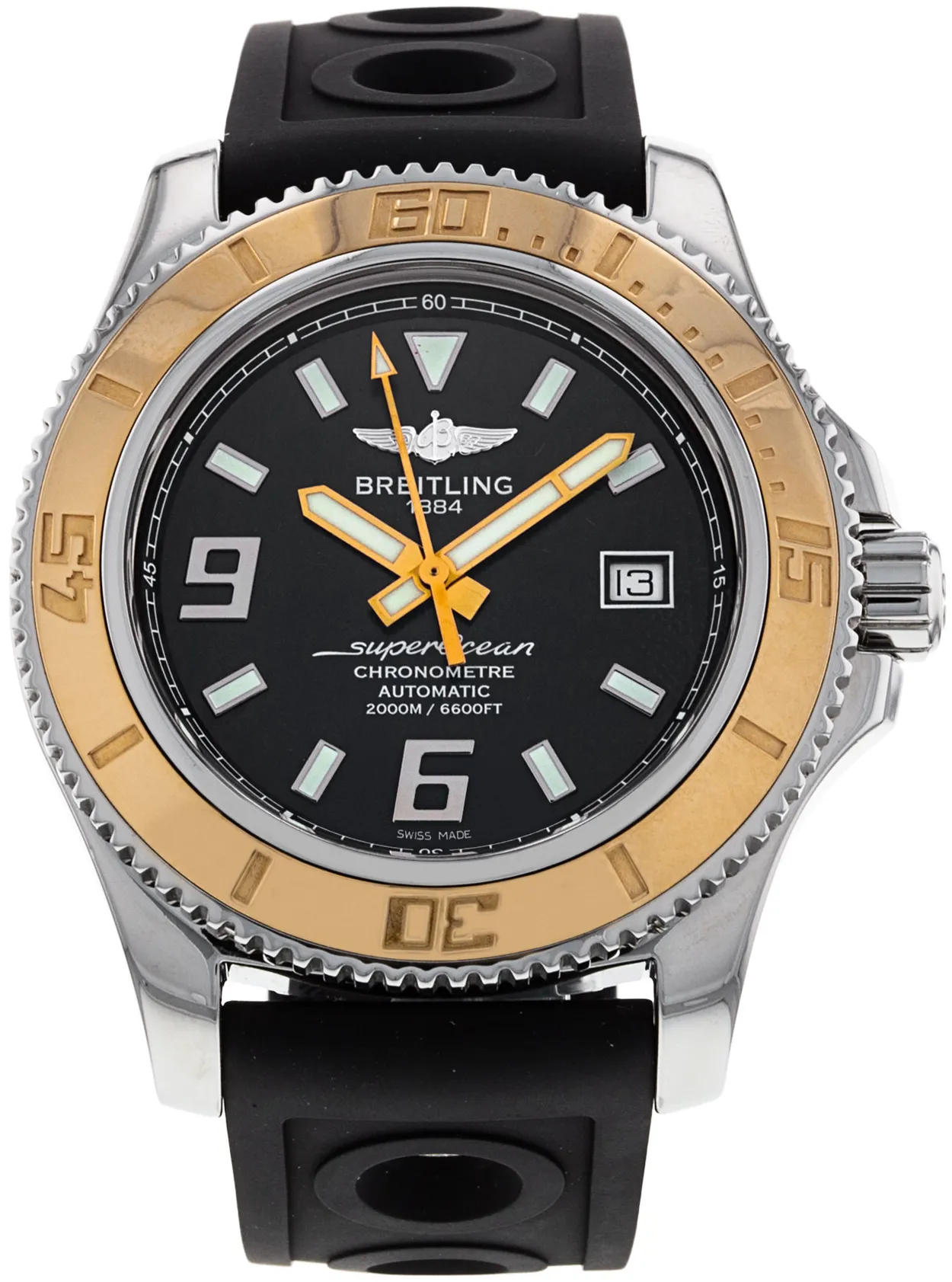 Breitling Superocean C17391 44mm Rose gold and Stainless steel Black Baton