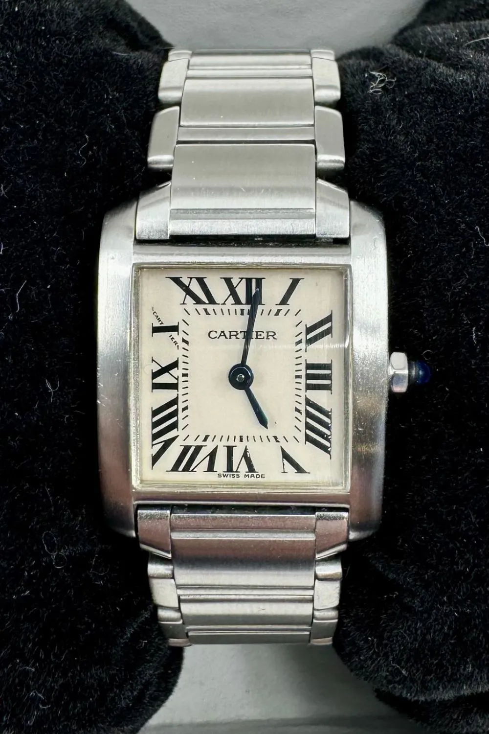 Cartier Tank Française 2384 20mm Stainless steel White