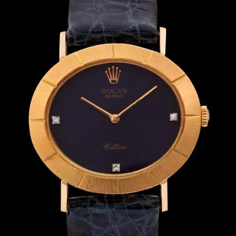 Rolex Cellini 3881 33mm Yellow gold Blue