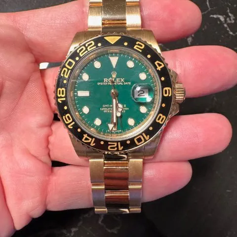 Rolex GMT-Master II 116718LN 40mm Yellow gold Green