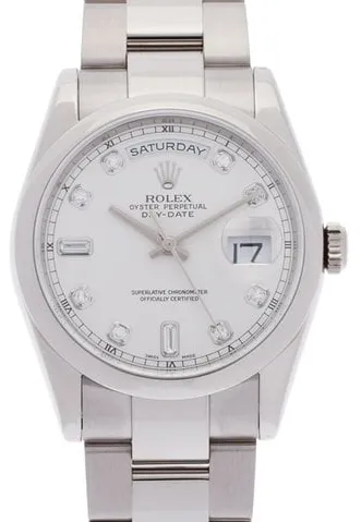 Rolex Day-Date 118209A 36mm White gold Silver