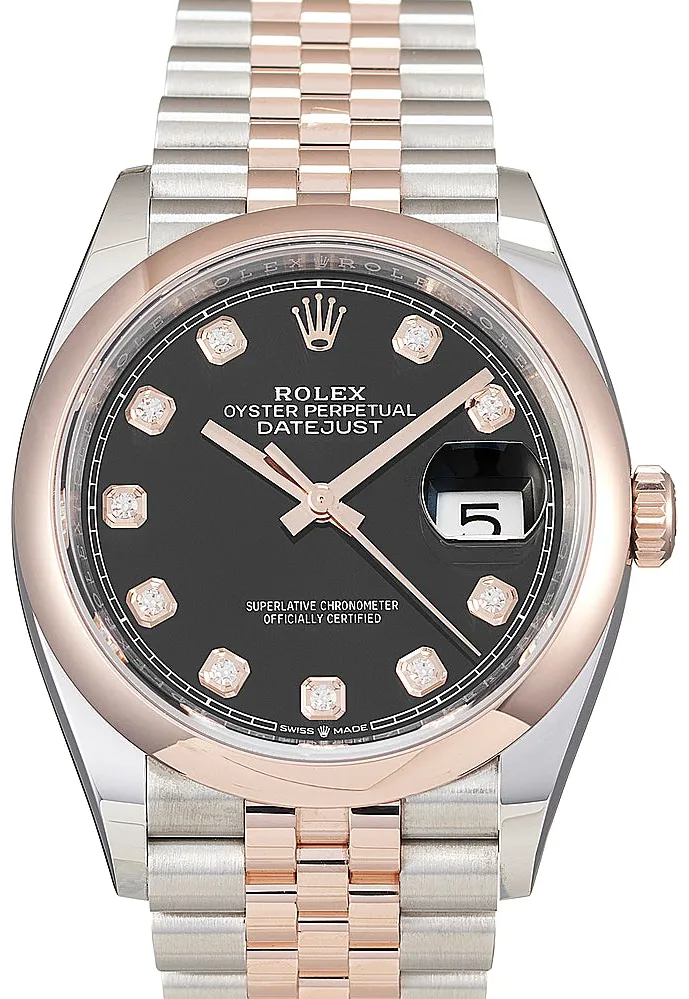 Rolex Datejust 36 126201 36mm Rose gold Schwarz