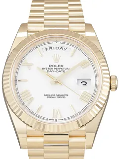 Rolex Day-Date 40 228238 Yellow gold Weiß