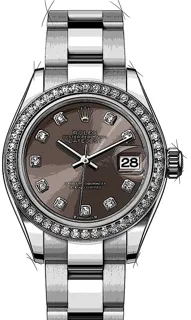 Rolex Lady-Datejust 279384RBR 28mm Edelstahl / Weißgold Grau