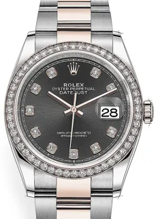 Rolex Datejust 36 126281RBR Rose gold Schwarz