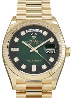 Rolex Day-Date 36 128238 Yellow gold Grün