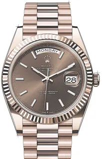 Rolex Day-Date 40 228235 Everose gold Braun