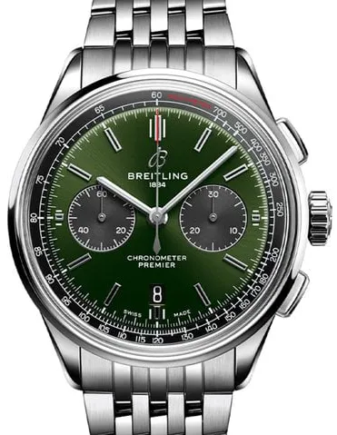 Breitling Premier AB0118221L1A1 42mm Stainless steel Green