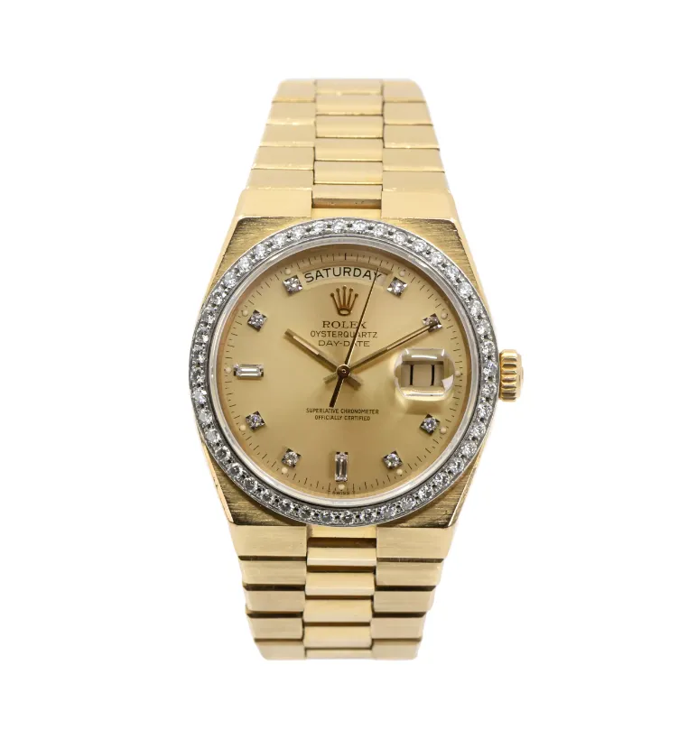 Rolex Day-Date Oysterquartz 19048 36mm Yellow gold and Diamond Gold