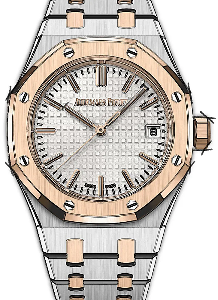 Audemars Piguet Royal Oak 15550SR.OO.1356SR.01 37mm Rose gold Silver