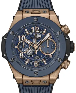 Hublot Big Bang 421.OL.5180.RX 44mm Rose gold Blau