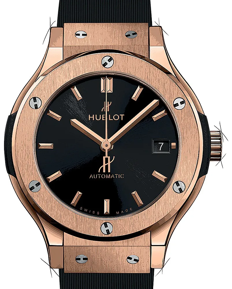 Hublot Classic Fusion 565.OX.1480.RX 38mm Rose gold Schwarz