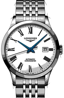 Longines Record L2.821.4.11.6 Stainless steel Weiß