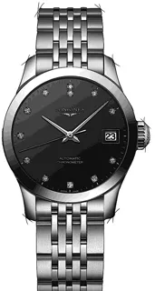 Longines Record L2.320.4.57.6 Stainless steel Schwarz