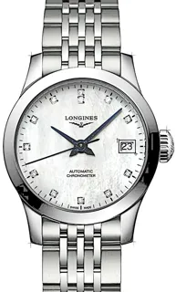 Longines Record L2.320.4.87.6 Stainless steel White