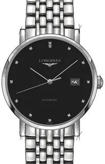 Longines Elegant L4.910.4.57.6 Stainless steel Schwarz