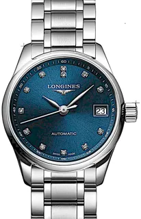 Longines Master L2.128.4.97.6 Stainless steel Blau