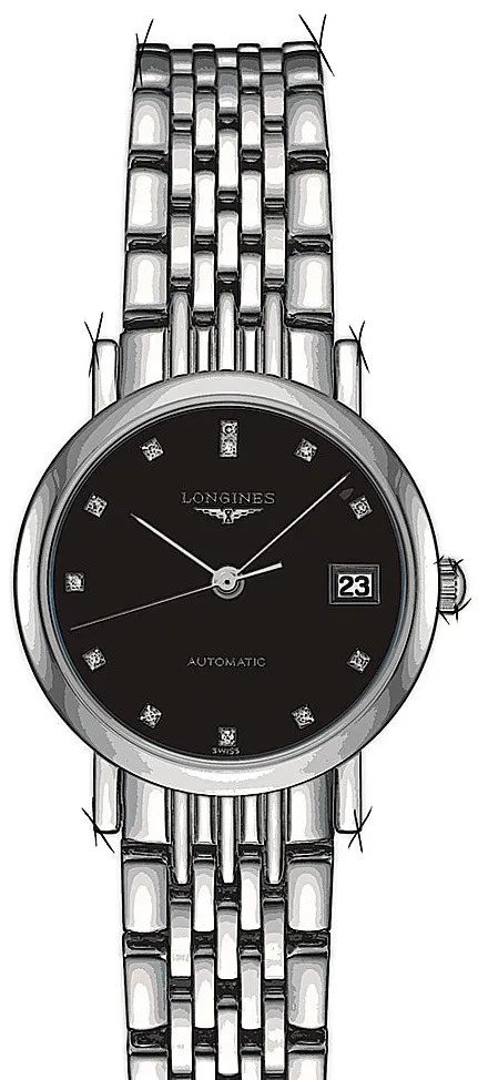 Longines Elegant L4.309.4.57.6 25mm Edelstahl Black