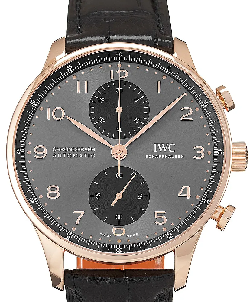 IWC Portuguese Chronograph IW371610 41mm Yellow gold Gray